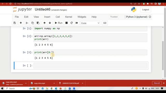 1.3 one dimention array in numpy python indexing смотреть онлайн