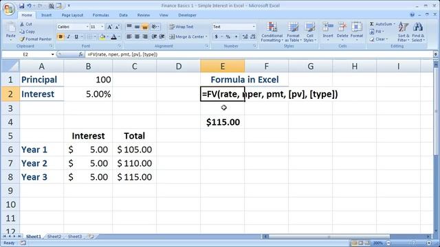Finance Basics 1 - Simple Interest in Excel смотреть онлайн