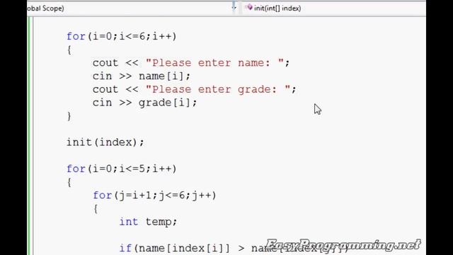 Easy Programming - Beginner C++ Tutorial - Index Sort with Void Functions (25) смотреть онлайн