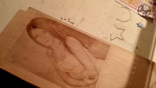 Лазерное выжигание на ЧПУ станке, НОЧЬ смотреть онлайн