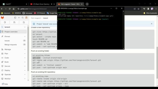 TUTORIAL Mudah POST PROJEK PADA GITLAB DENGAN GIT BASH #gitlab #ummysolok смотреть онлайн