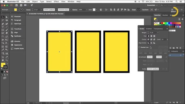 Change The Stroke Alignment In Illustrator | Adobe Illustrator Tutorial #3
