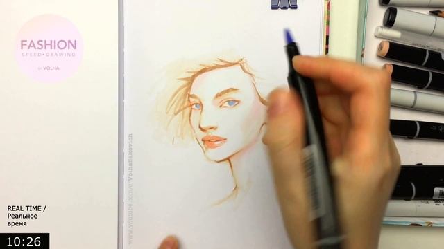 Fashion illustration speed drawing / Рисую фэшн иллюстрацию маркерами смотреть онлайн