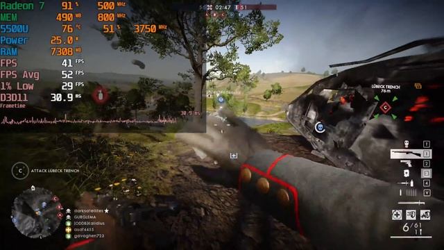 Battlefield 1 - AMD Ryzen 5 5500U Radeon 7 Graphics 8GB RAM 1080P/720P смотреть онлайн