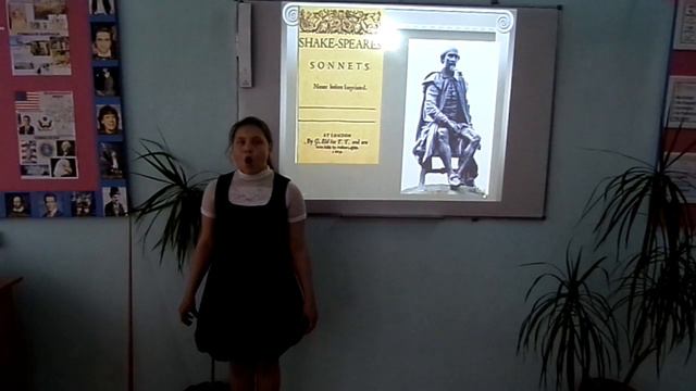 Косенкова Анна, ученица МБОУ "Солодчинская СШ", декламирует сонет Шекспира. смотреть онлайн