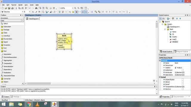 Class Diagram in StarUML for Bank Management смотреть онлайн