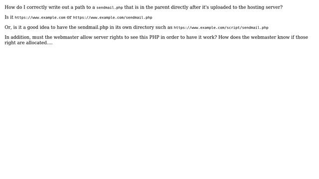 Webmasters: After uploading sendmail.php to the webserver, what is its URL? смотреть онлайн