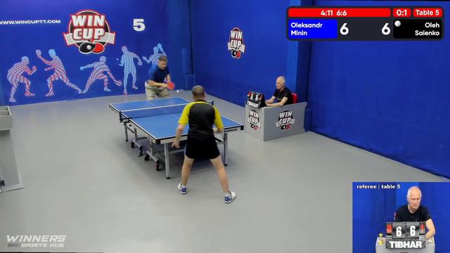 10:00 Минин Александр  0-3 Саенко Олег  стол 5  ЮГ-2  08.06.22 | Настольный Теннис WINCUP