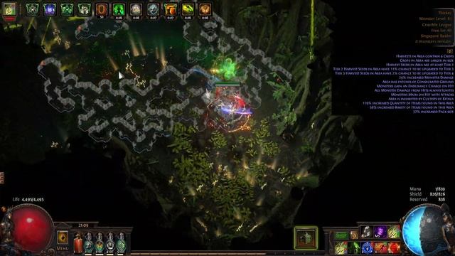 [POE 3.21] Toxic Rain Pathfinder first week mapping (harvest memory) смотреть онлайн