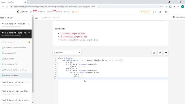 June 13/2021 LeetCode Challenge: Palindrome Pairs смотреть онлайн