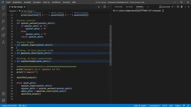 "Tic-Tac-Toe" - kleines Spiel in Python смотреть онлайн