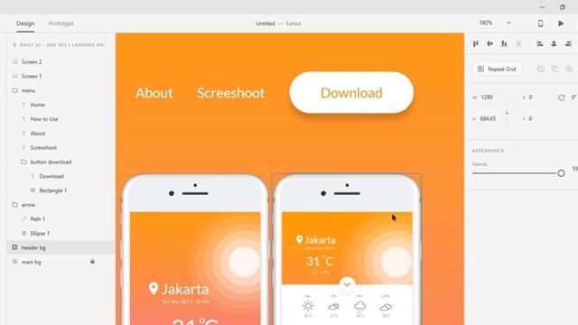 Daily UI - Day 003 | Landing Page Adobe XD Tutorial смотреть онлайн