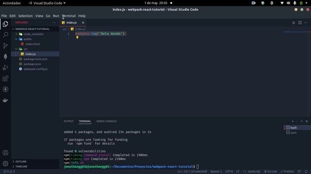 Crear aplicación de React.js desde cero con Webpack: Sass, Dotenv, import de React automatico... смотреть онлайн