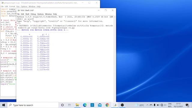 2 Metode Numerik Runge Kutta Orde 4 dan Euler Python смотреть онлайн
