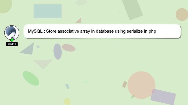 MySQL : Store associative array in database using serialize in php смотреть онлайн