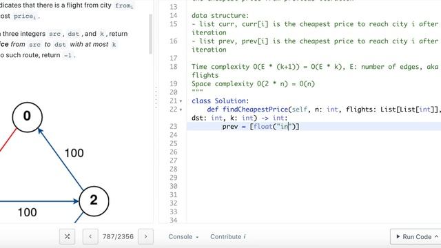 Cheapest Flights with K Stops - Leetcode 787 - Bellman Ford Algorithm - Python смотреть онлайн