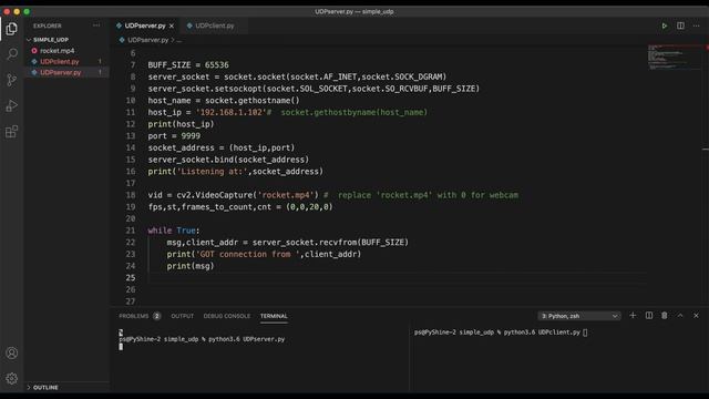 How to send video using UDP socket in Python: Socket Programming tutorial смотреть онлайн