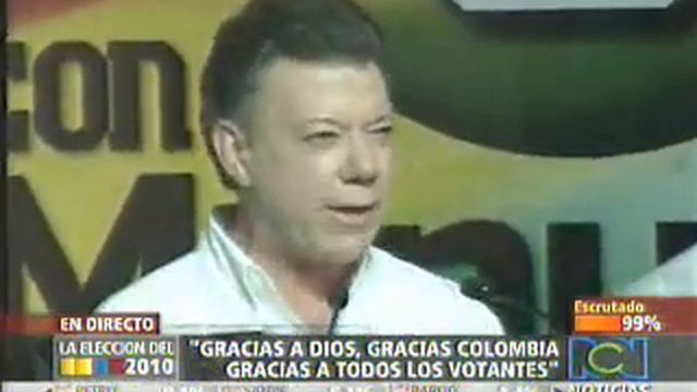El discurso de victoria de Juan Manuel Santos смотреть онлайн