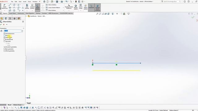 SolidWorks - Sketch - Offset Entities смотреть онлайн