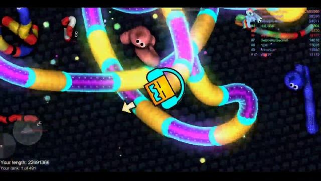 Slither.io A.I. GEOMETRY DASH SKIN vs TINY PRO Snakes - Epic Skin Slitherio Vip Best Gameplay смотреть онлайн