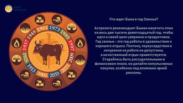 Бык в год Свиньи. Восточный гороскоп на 2019 год смотреть онлайн