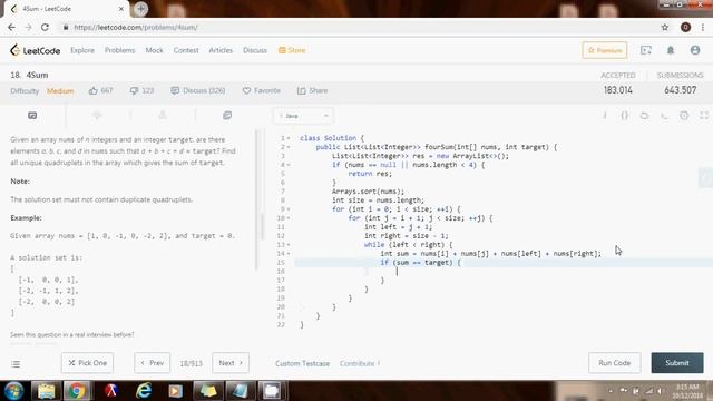 Coding Interview Tutorial 9: Four Sum [LeetCode] смотреть онлайн