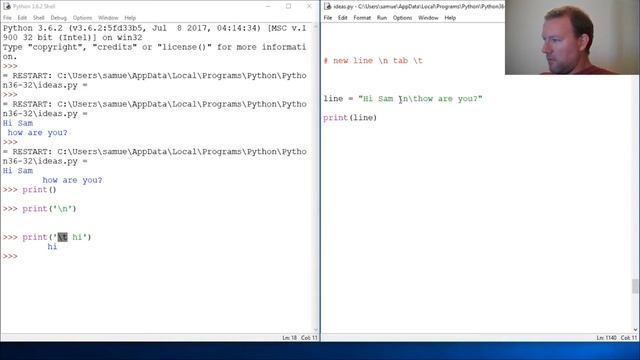 Python Basics String Tab and New line смотреть онлайн