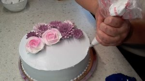 Торт для мужчины .Розы и хризантемы.