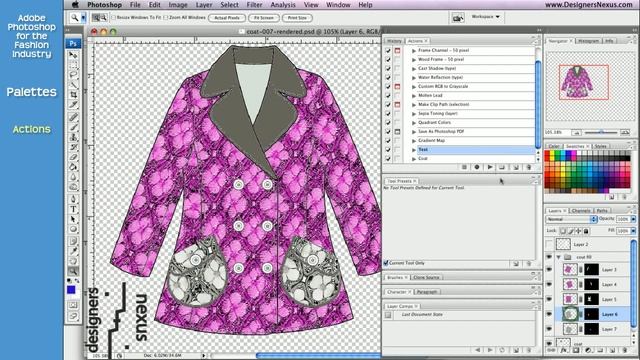 Photoshop Tutorial for Fashion Design (22/24) History Palette, Actions Palette, Colorize смотреть онлайн
