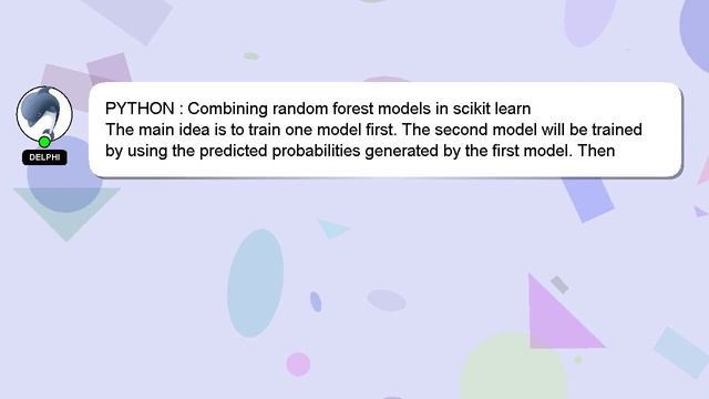 PYTHON : Combining random forest models in scikit learn смотреть онлайн