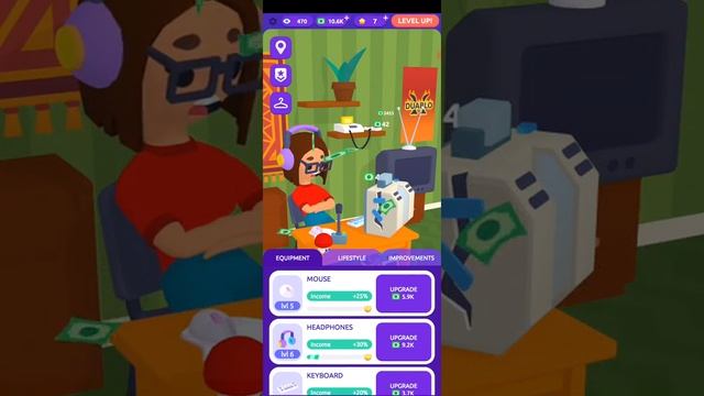 Idle Streamer Tycoon - Tuber Game Level 1-10 смотреть онлайн