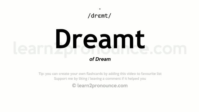 Pronunciation Of Dreamt | Definition Of Dreamt