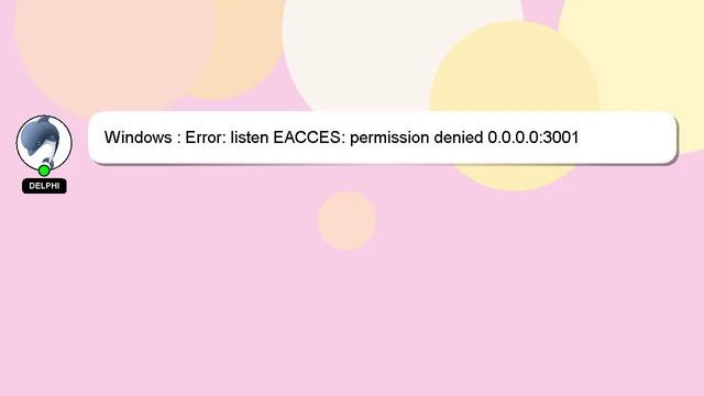 Windows : Error: listen EACCES: permission denied 0.0.0.0:3001 смотреть онлайн