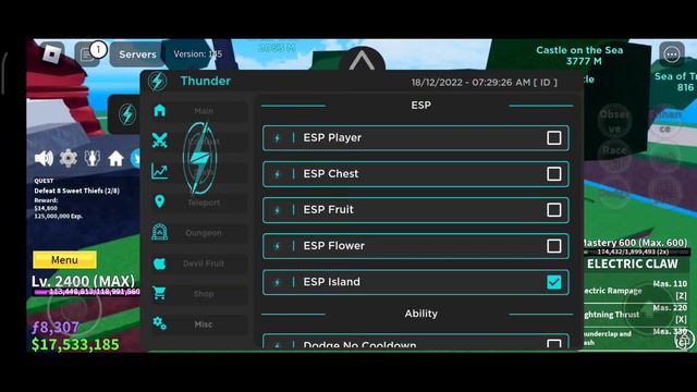 BLOX FRUIT SCRIPT 17.3 | MOBILE [ FLUXUS & HYDROGEN ] | THUNDERZ HUB