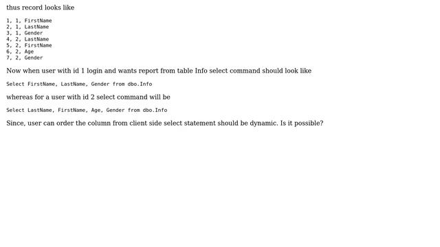 Databases: Select columns dynamically from sql server table смотреть онлайн