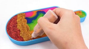 ДЛЯ МАЛЫШЕЙ ! l Смешиваю весь свой смузи из слизи в формочке для мороженого ASMR с блестками