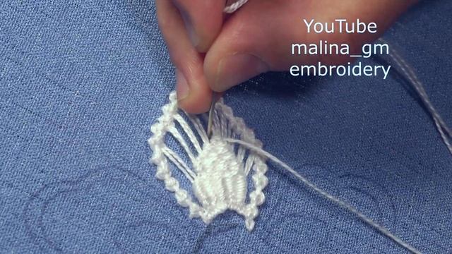 Embroidery Macrame Romanian * Flower's Petal & Leaf Filling * #malina_gm