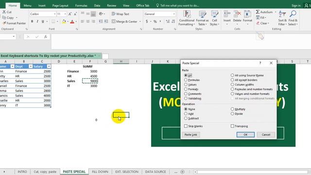 Excel Keyboard Shortcuts - Paste Special Shortcuts That Will Save You Tons of Time смотреть онлайн