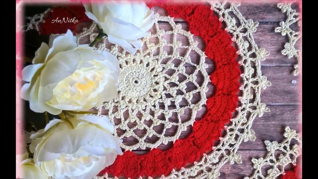 My crochet heart doily / Салфетки с сердечками крючком смотреть онлайн