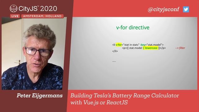 Building Tesla’s Battery Range Calculator with Vue.js or ReactJS - Peter Eijgermans - CityJS 2020 смотреть онлайн