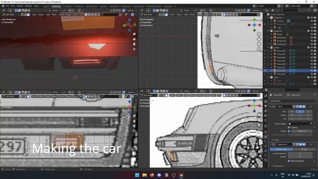 1975 Porche 911 Carrera Turbo Blender 3d model смотреть онлайн