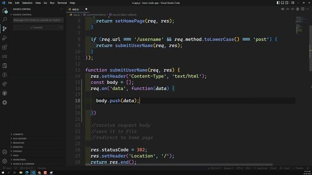 5. Parse the request body using Buffer and extract the form data and save it in the file - NodeJS смотреть онлайн
