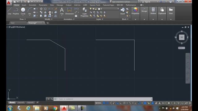 AutoCAD I 11-08 Chamfer Command Setting the Chamfer Angle смотреть онлайн