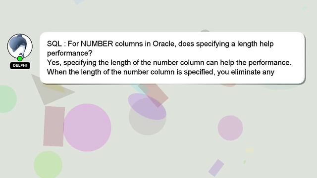 SQL : For NUMBER columns in Oracle, does specifying a length help performance? смотреть онлайн