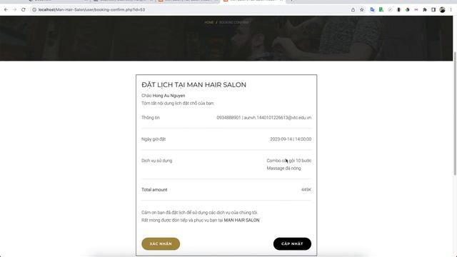 Lập trình Website PHP - Giới thiệu đồ án Đặt Lịch Cắt Tóc смотреть онлайн