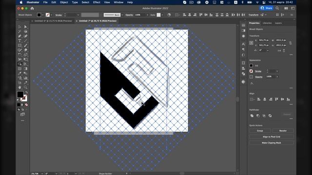 Logo Design Process Using the Grid Method⚡️| Adobe Illustrator tutorial
