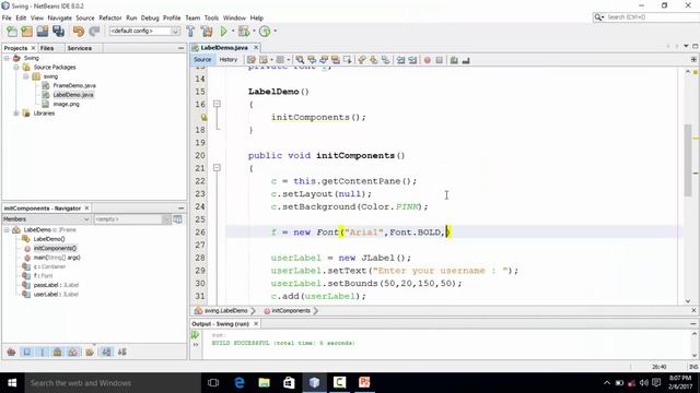 Java Swing Bangla Tutorial 14 : How to set Font style & size of JLabel смотреть онлайн