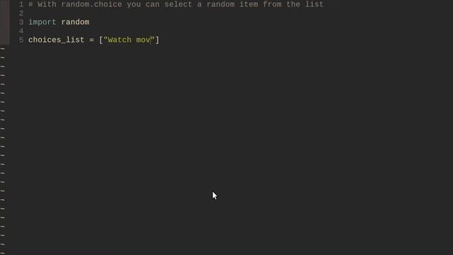 Use random.choice to choose what to do from a list of activities with Python смотреть онлайн
