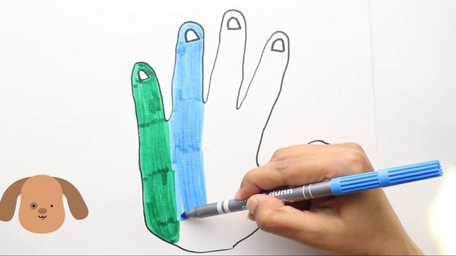 How to draw and color hand for kids | Rainbow coloring смотреть онлайн