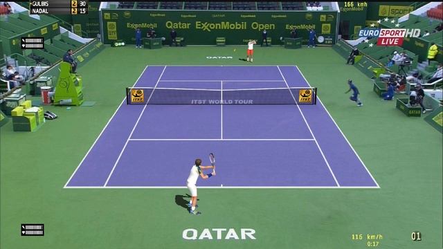Tennis Elbow 2013 Gulbis vs Nadal Doha [ITST Mod 1.15b] #008 HD смотреть онлайн